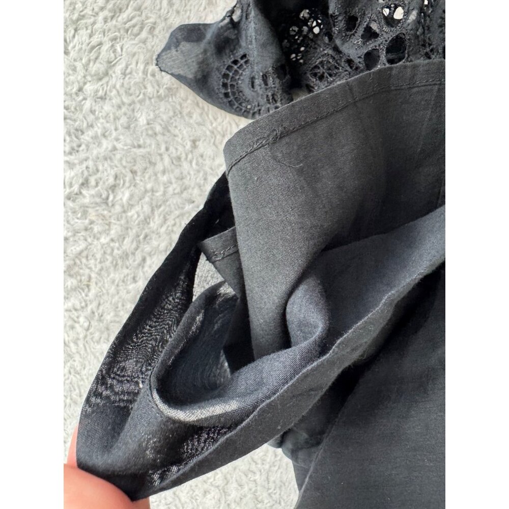 Asymmetrical Black Skirt With Eyelet Lace By Leifnotes Anthropologie Size 8 - Picture 5 of 15